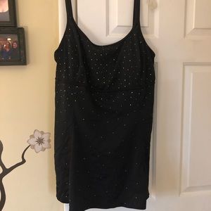 Plus size black swim dress